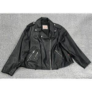 Levi's Black Faux Leather Motorcycle Biker Jacket Men's 3XL XXXL